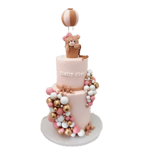 Custom cake with colorful buttercream and fondant decorations by Shabnam Cake House in Richmond Hillhill | Custom Design