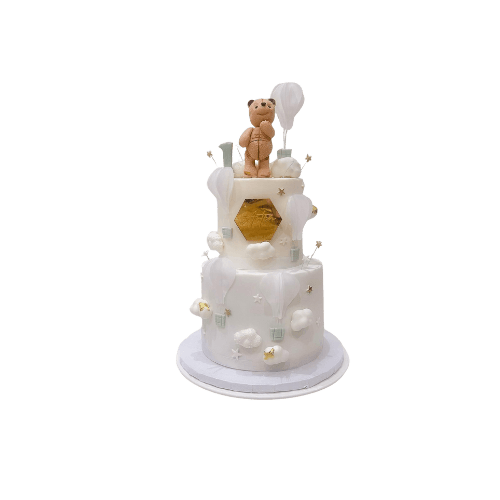 Custom cake with colorful buttercream and fondant decorations by Shabnam Cake House in Richmond Hill