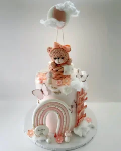 Custom cake with colorful buttercream and fondant decorations by Shabnam Cake House in Richmond Hill