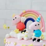 Custom cake with colorful buttercream and fondant decorations by Shabnam Cake House in Richmond Hill