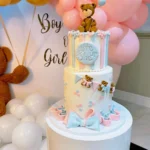 Custom cake with colorful buttercream and fondant decorations by Shabnam Cake House in Richmond Hill