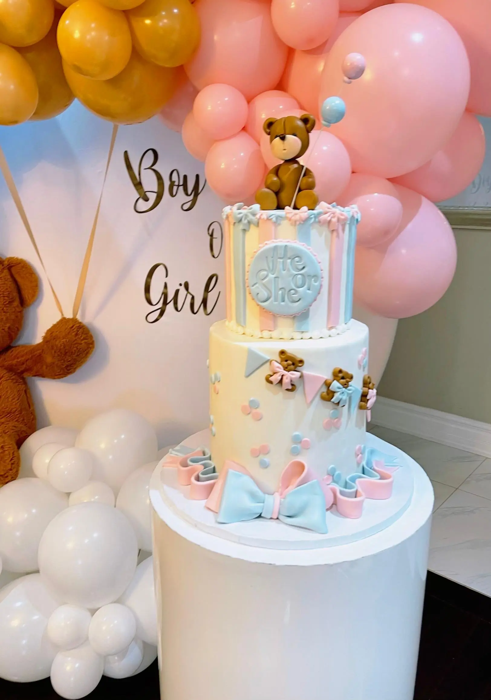 Custom cake with colorful buttercream and fondant decorations by Shabnam Cake House in Richmond Hill