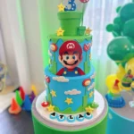 Custom cake with colorful buttercream and fondant decorations by Shabnam Cake House in Richmond Hill