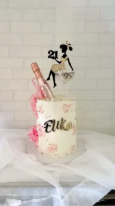 Custom cake with colorful buttercream and fondant decorations by Shabnam Cake House in Richmond Hill