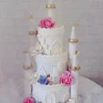 Custom cake with colorful buttercream and fondant decorations by Shabnam Cake House in Richmond Hill