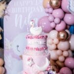 Custom cake with colorful buttercream and fondant decorations by Shabnam Cake House in Richmond Hill