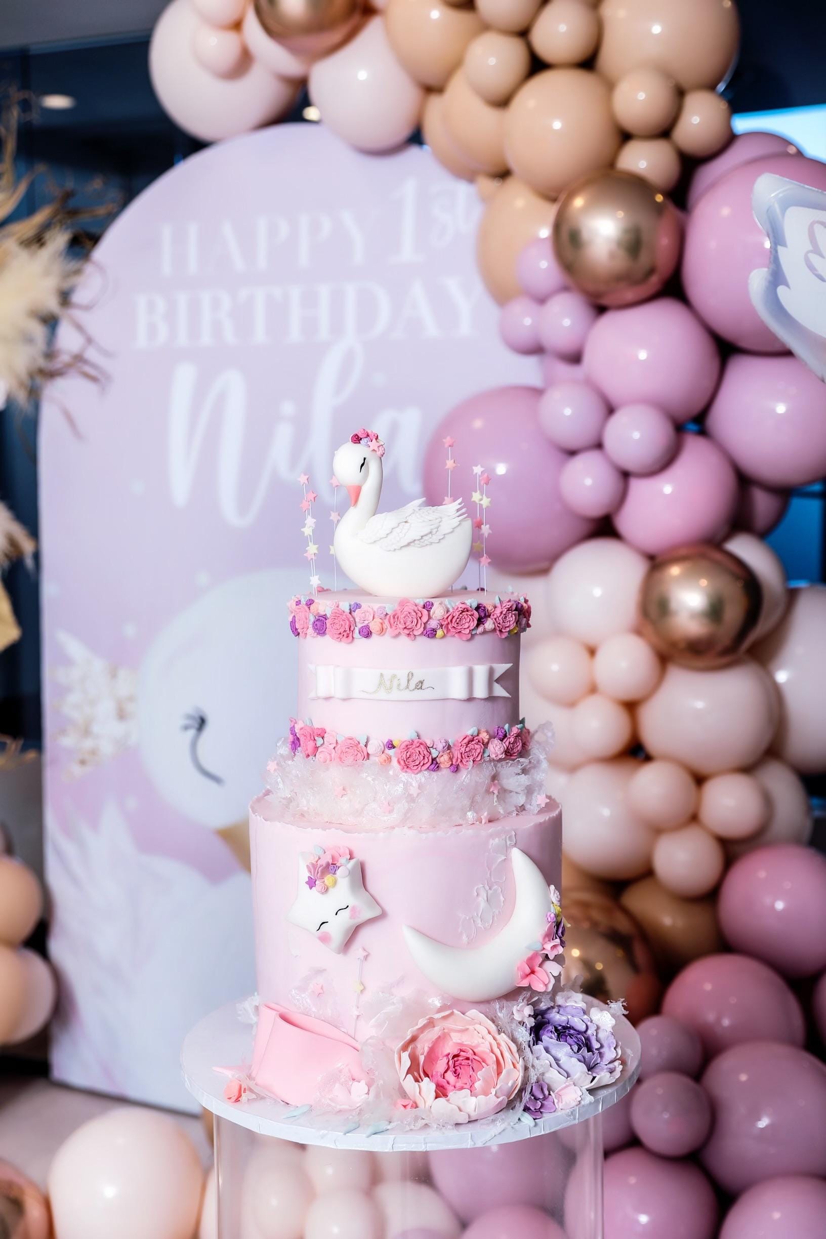 Custom cake with colorful buttercream and fondant decorations by Shabnam Cake House in Richmond Hill