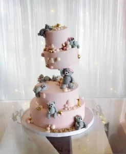 Custom cake with colorful buttercream and fondant decorations by Shabnam Cake House in Richmond Hill